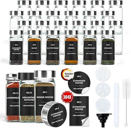 24er gewürzgläser eckig - 24er, set
